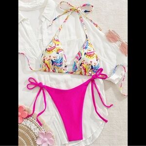 Hot Pink & Colorful, Fruity, Bikini Set
